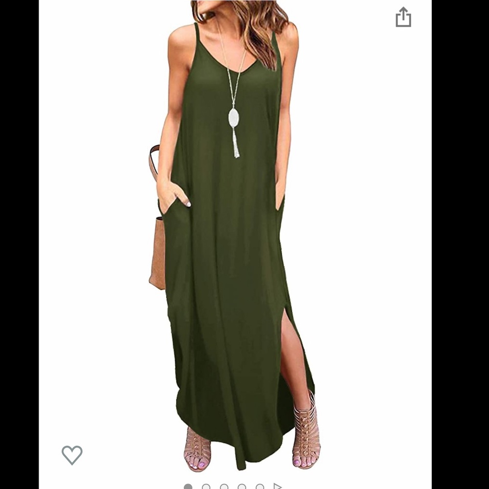 Olive green maxi dress